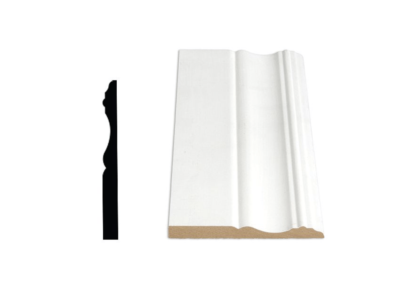 ALEXANDRIA MOULDING 5706A- 4IN Baseboard Colonial MDF, 3 7/8IN x 3/8IN x 12FT