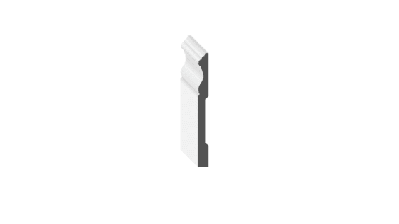 ALEXANDRIA MOULDING 7711- 5IN Thin Baseboard Colonial MDF, 5 ¼ IN x 1/2IN x 12FT