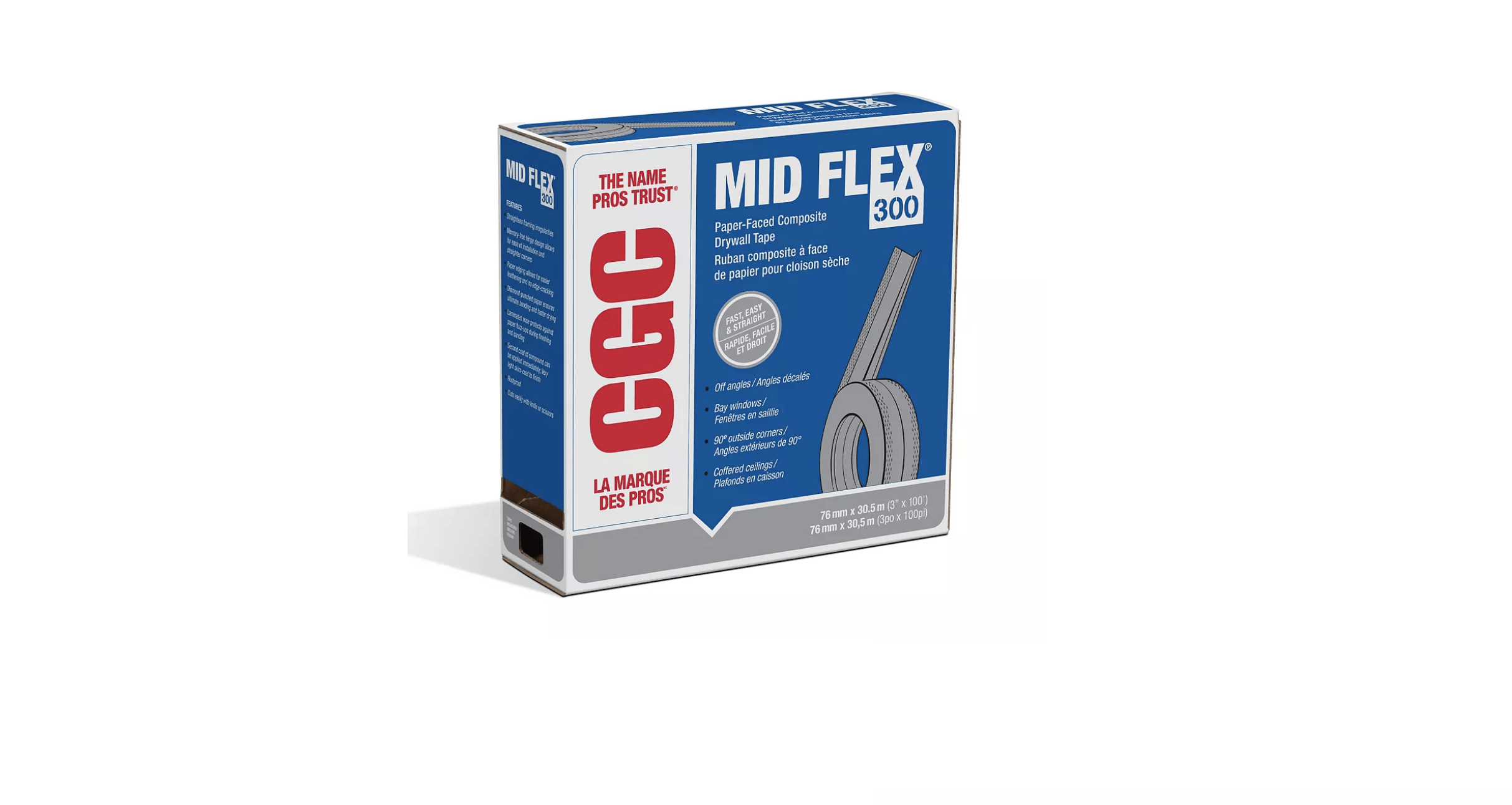 CGC FLEX TAPE 3IN X 100FT STRAIT-FLEX MID FLEX PAPER-FACED DRYWALL TAPE