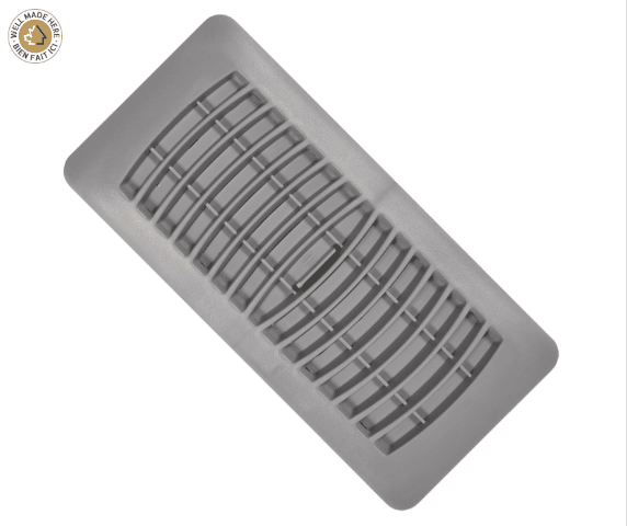 IMPERIAL RG1428 3" X 10" GREY LOUVERED POLYSTYRENE FLOOR REGISTER