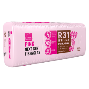 OWENS CORNING R-31 2X10 WOOD STUD 24 INCH EcoTouch PINK FIBERGLAS Insulation 24-inch x 48-inch (64 sq. ft.)