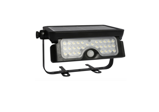140650 OUTDOOR MULTI-FUNCTION LED SOLAR POWERED SECURITY FLOODLIGHT WITH PIR SENSOR