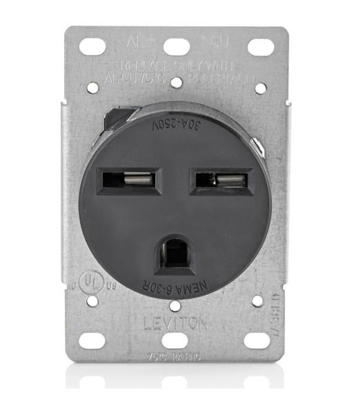 LEVITON 05372 EB REC SGL FLUSH MNT 2PO 3WI 30A250V