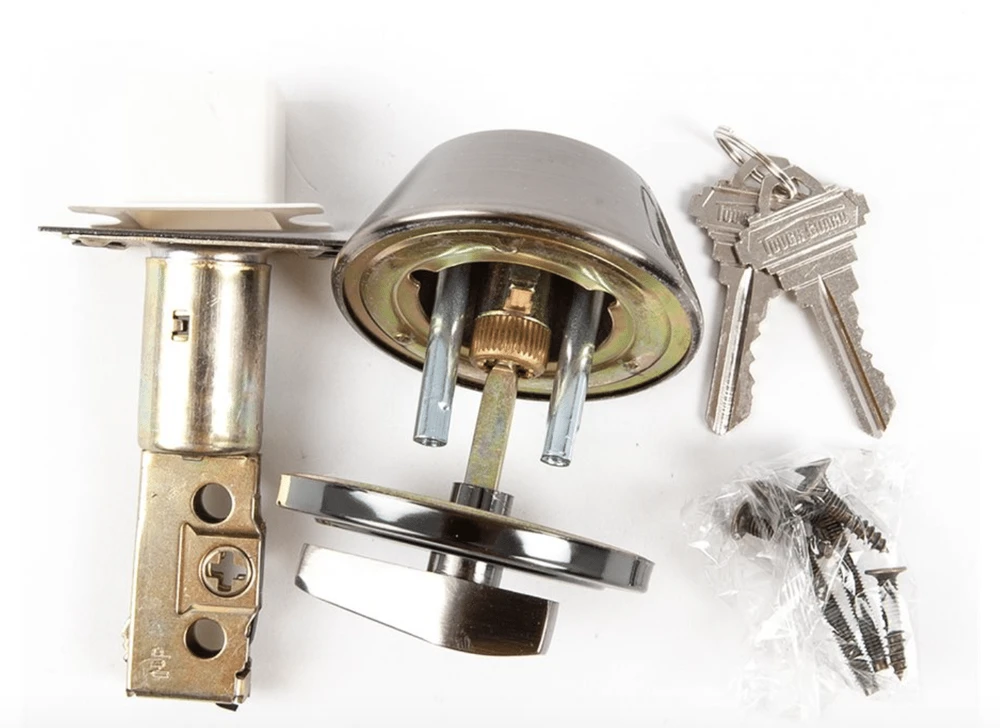 100452 DOOR LOCK DEAD BOLT SINGLE CYLINDER PEWTER
